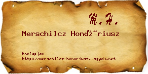 Merschilcz Honóriusz névjegykártya